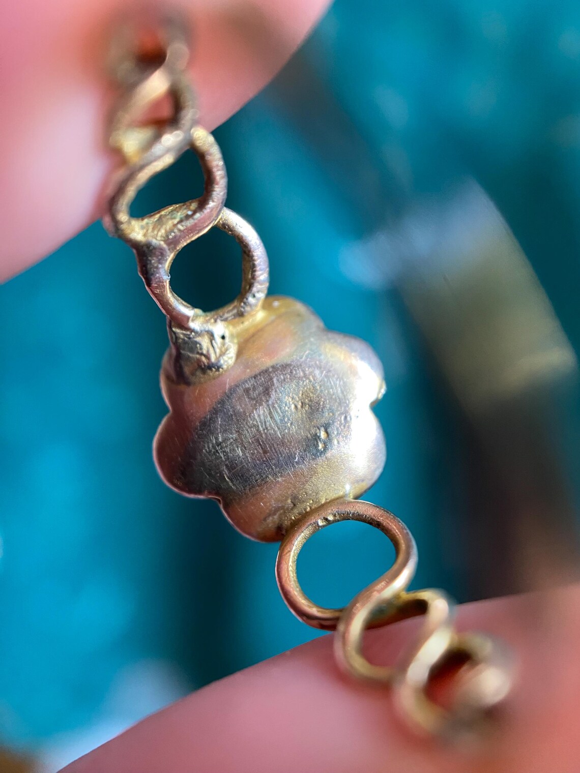 Antique Georgian Amethyst Paste Infinity Shoulder Pansy Ring in 9k Gold c. 1820, Sentimental, Love Token, Pense a Moi, 1800s, Flower, Dainty