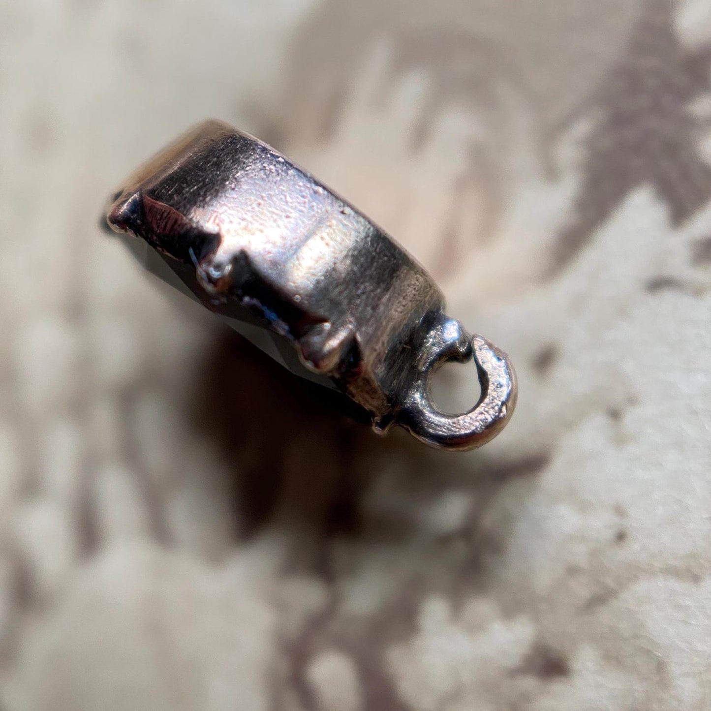Antique Georgian Oval Flat Cut & Foiled Garnet Mini Charm in Cut Down Collet Settings in 9k Gold, 1800's, Pendant, Dainty, Petite, Miniature