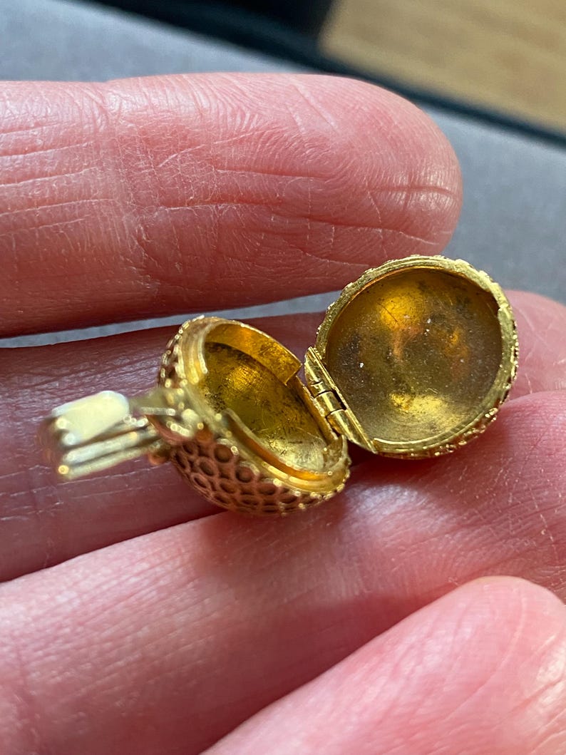 Antique Victorian Repurposed Coach Cover Locket with Etruscan Granulation Pattern in 18k Gold, Pendant, Charm, Earrings, Conversion, 1800's