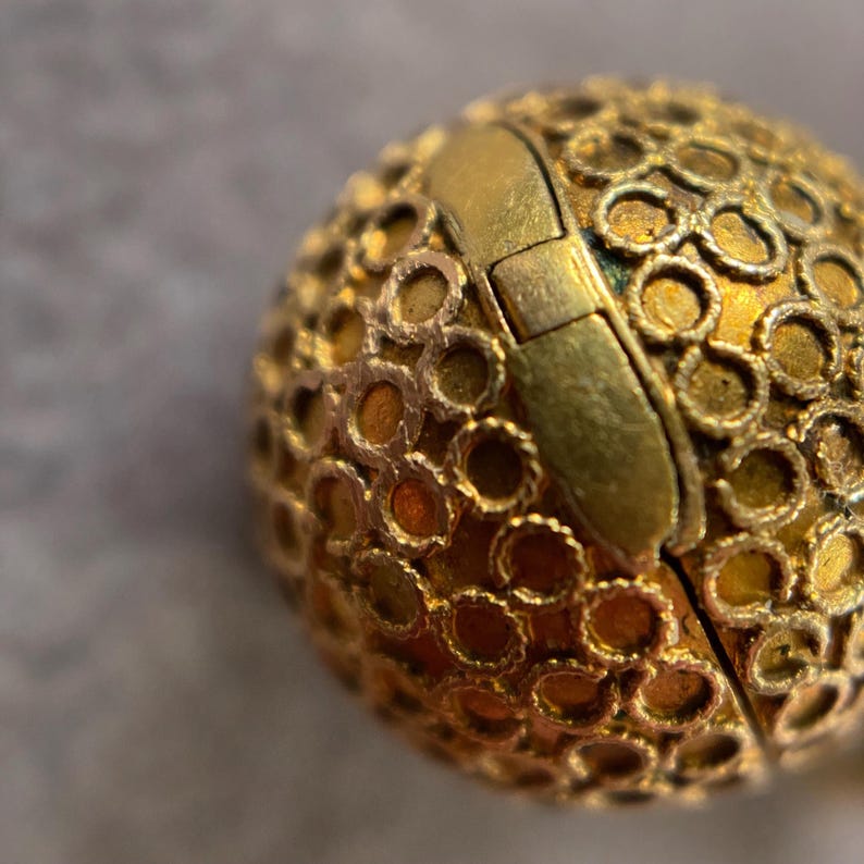 Antique Victorian Repurposed Coach Cover Locket with Circular Granulation Pattern in 18k Gold, Pendant, Charm, Earrings, Conversion, 1800's