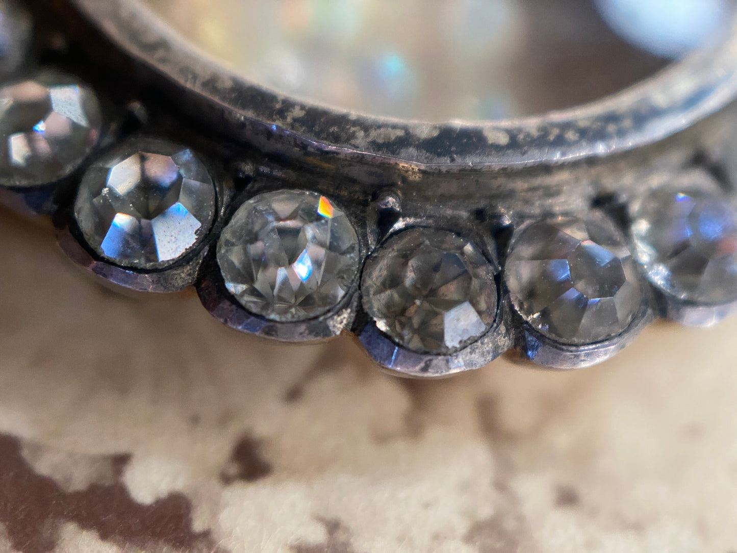Antique Georgian Black Dot Paste "Diamond" Surround Glass Compartment Locket in Silver, Pendant, Sentimental, 1800s, Hair, Sentimental