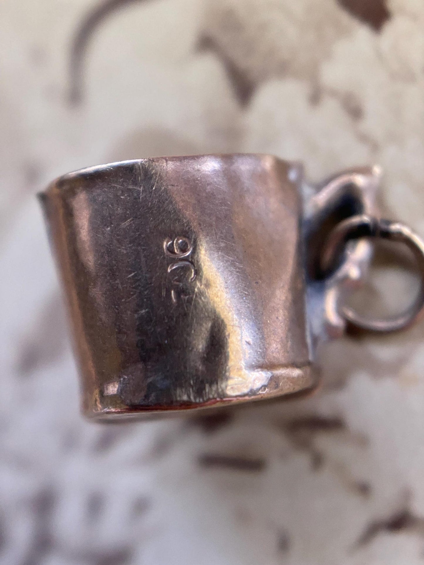 Vintage Mid-century English Miniature Tankard Charm in 9k Rose Gold c. 1960, Cup, Container, Figural, Three-Dimensional, Beer, Novelty, Pendant