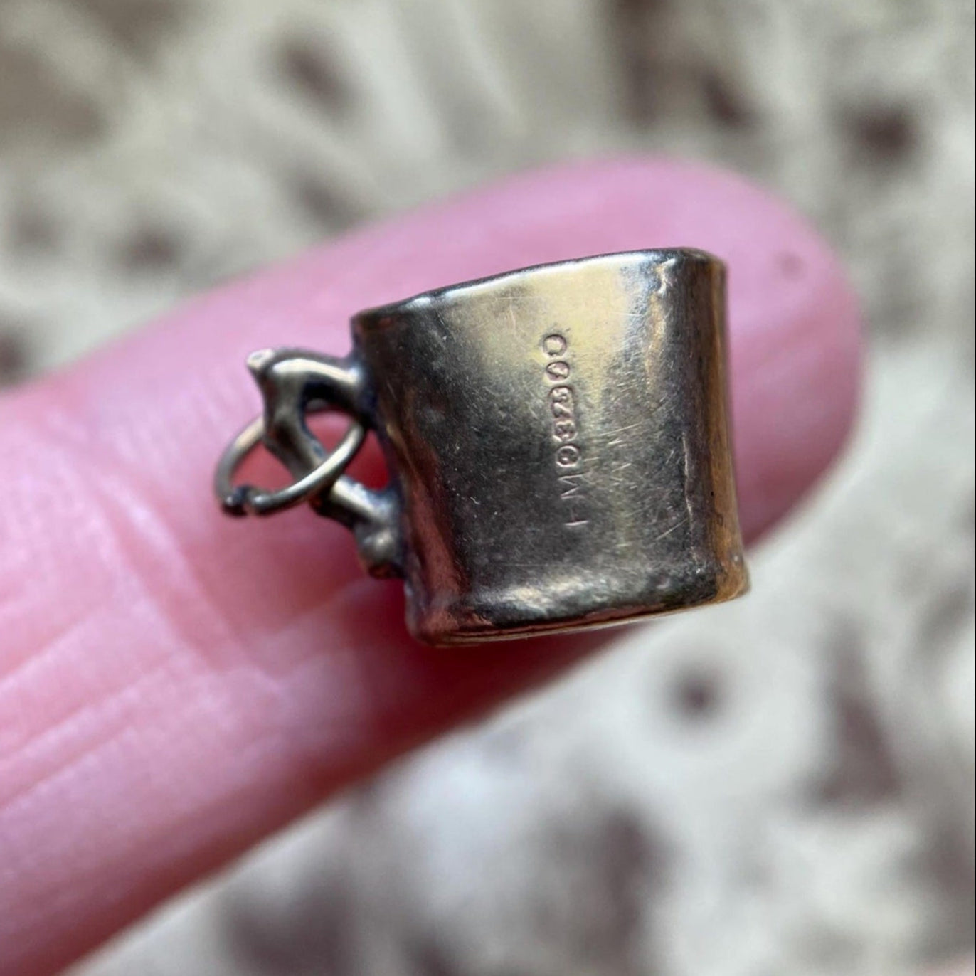 Vintage Mid-century English Miniature Tankard Charm in 9k Rose Gold c. 1960, Cup, Container, Figural, Three-Dimensional, Beer, Novelty, Pendant
