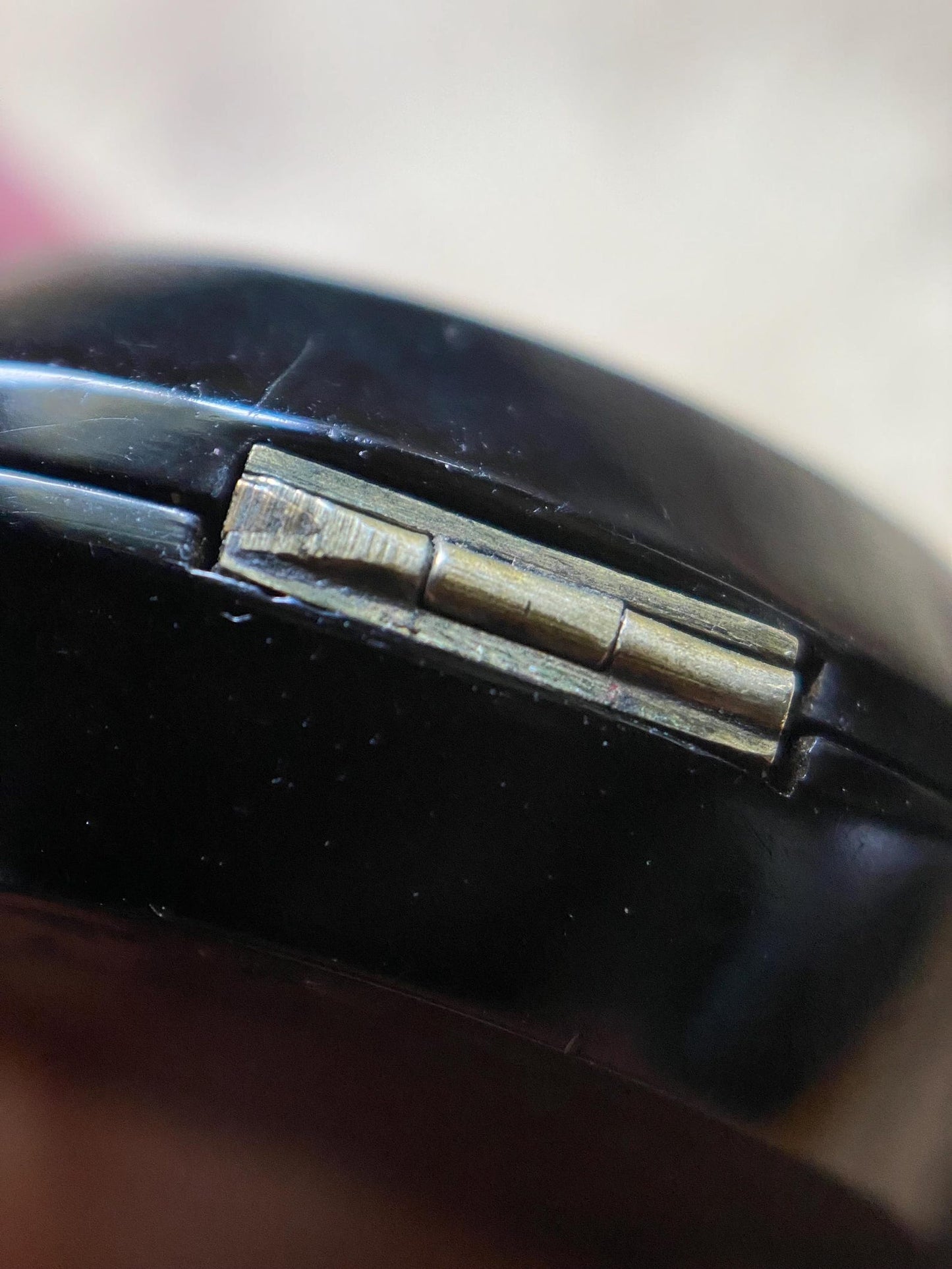 Antique Victorian Carved Jet Double Sided Mourning Locket with Etched Shield and Scalloped Frame Motifs, Pendant, Necklace, 1800's, Memorial, Memento Mori