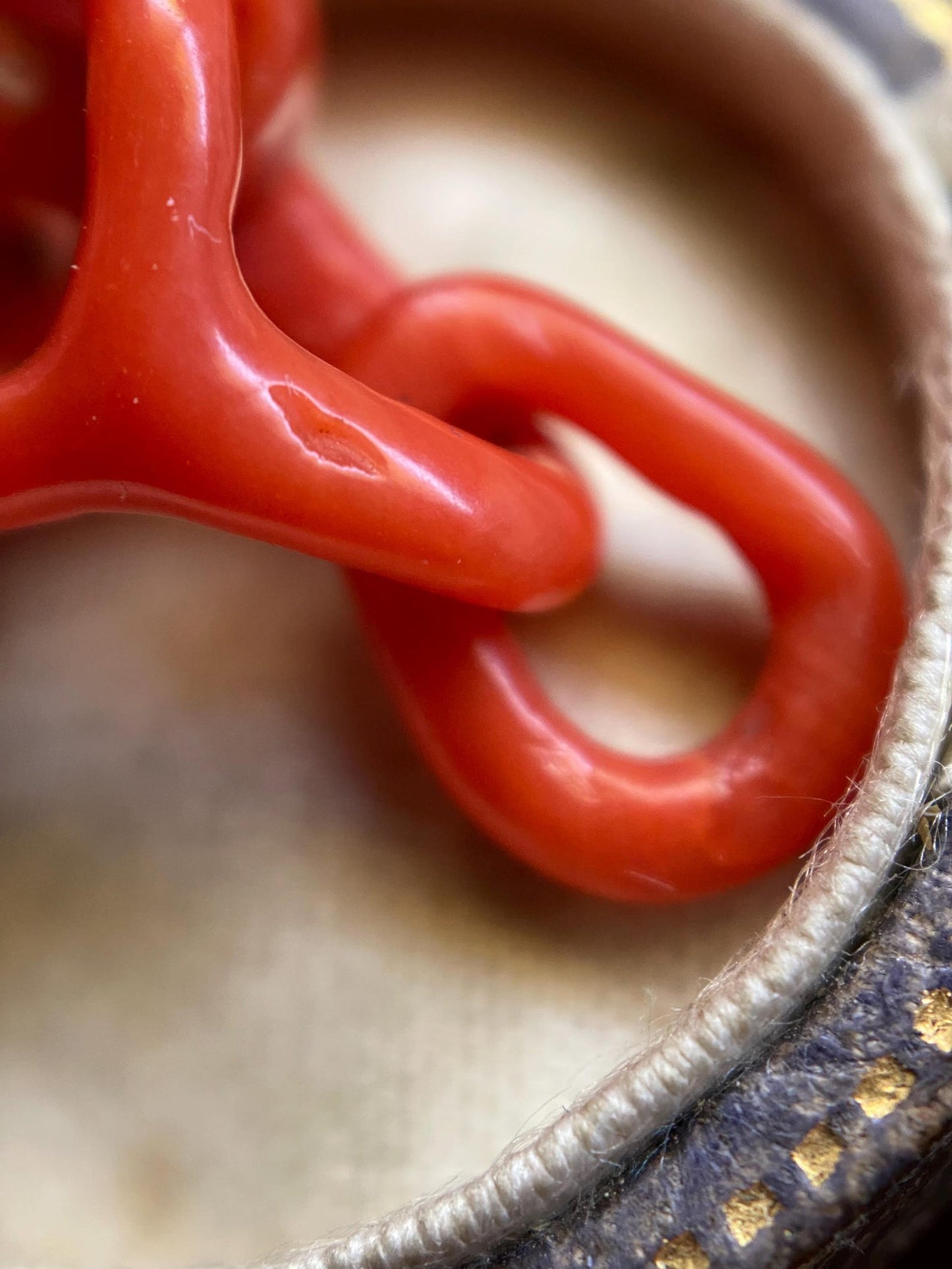 Antique Victorian Italian Fisherman's Basket Pendant of a Single Hand-Carved Piece of Coral Branch c. 1870, Cornicello, Fish, Charm, Lucky, 1800's