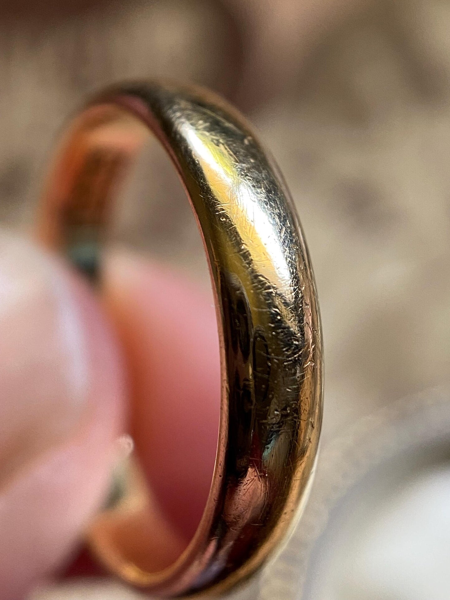 Vintage Plain Stackable Thick Donut Wedding Ring Band in Solid 18k Yellow Gold, Stacking, Midcentury, Art Deco, Eternity, Medium, Rounded