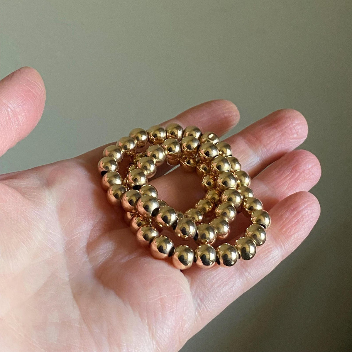Antique Victorian Floating Gold Bead Chain Choker Necklace in 14k Gold c. 1900, Art Deco, Beaded, Minimalist, Vintage, Single Strand, Ball