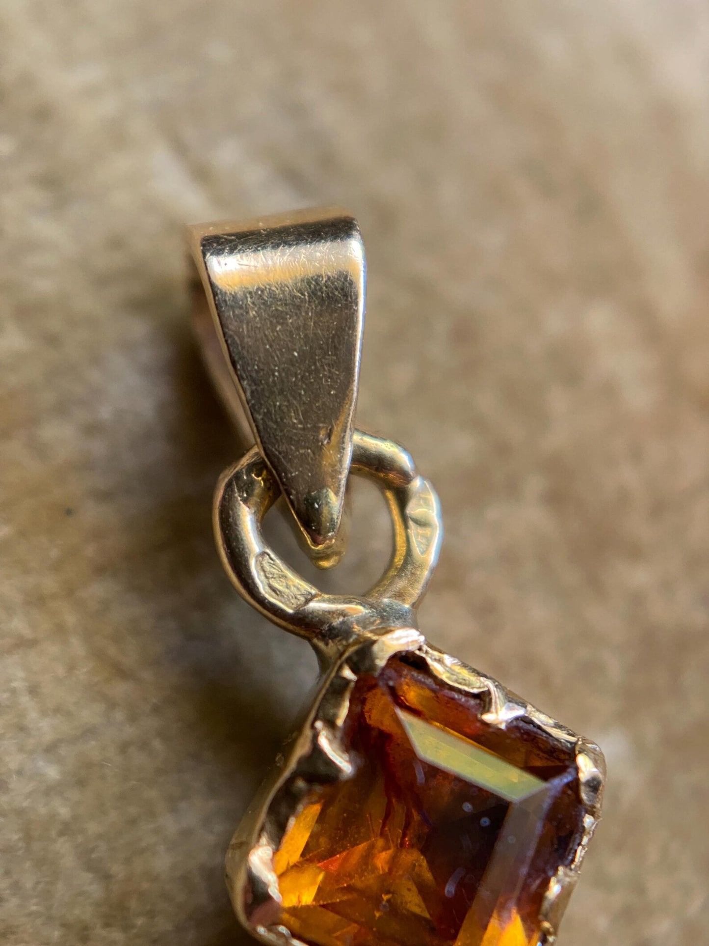 Antique Georgian French Provincial Oil & Vinegar Orange-Red Foiled Citrine Cross Pendant in 18k Gold, 1800's, 19th Century, Devotional, Crucifix, Charm, Necklace,