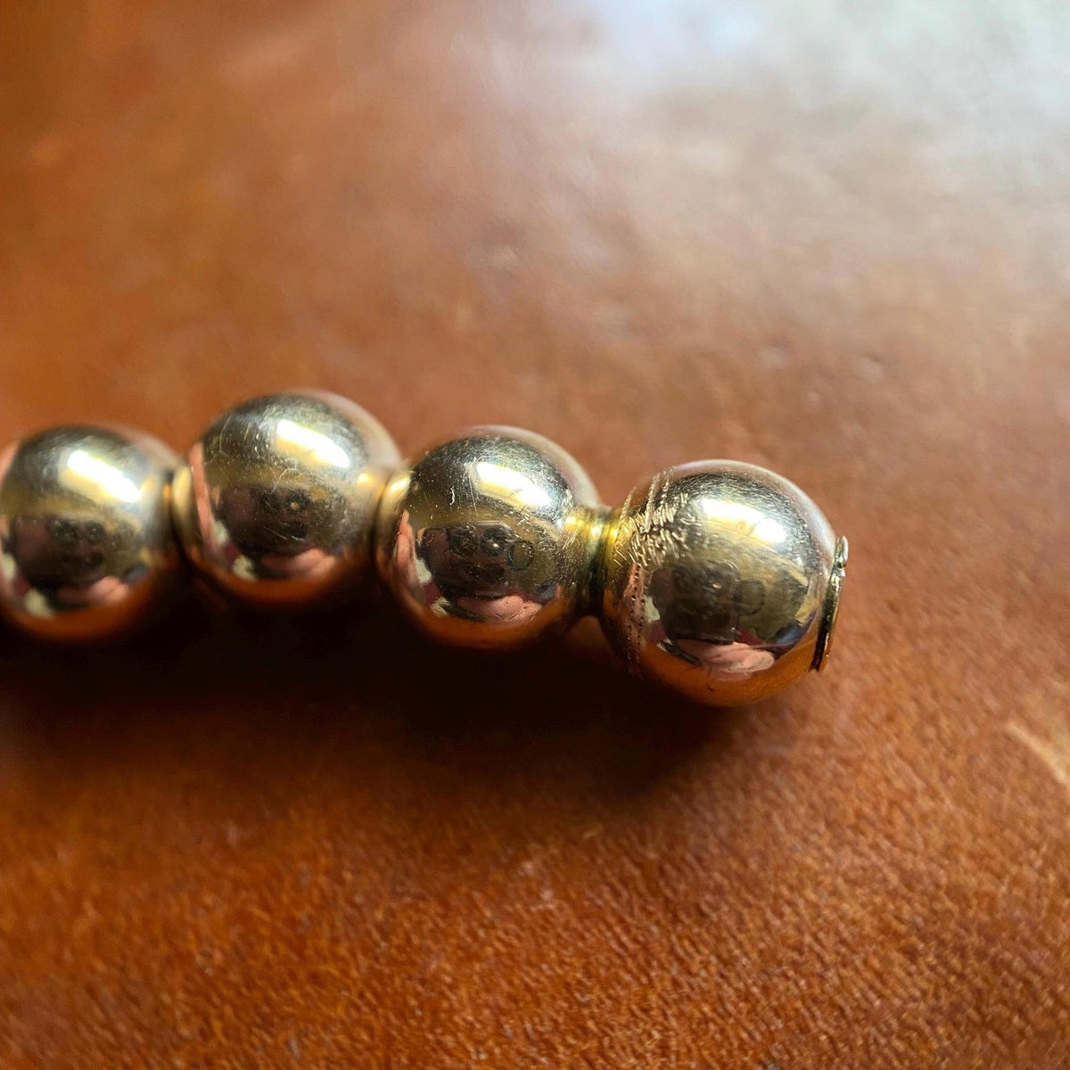 Antique Victorian Floating Gold Bead Chain Choker Necklace in 14k Gold c. 1900, Art Deco, Beaded, Minimalist, Vintage, Single Strand, Ball