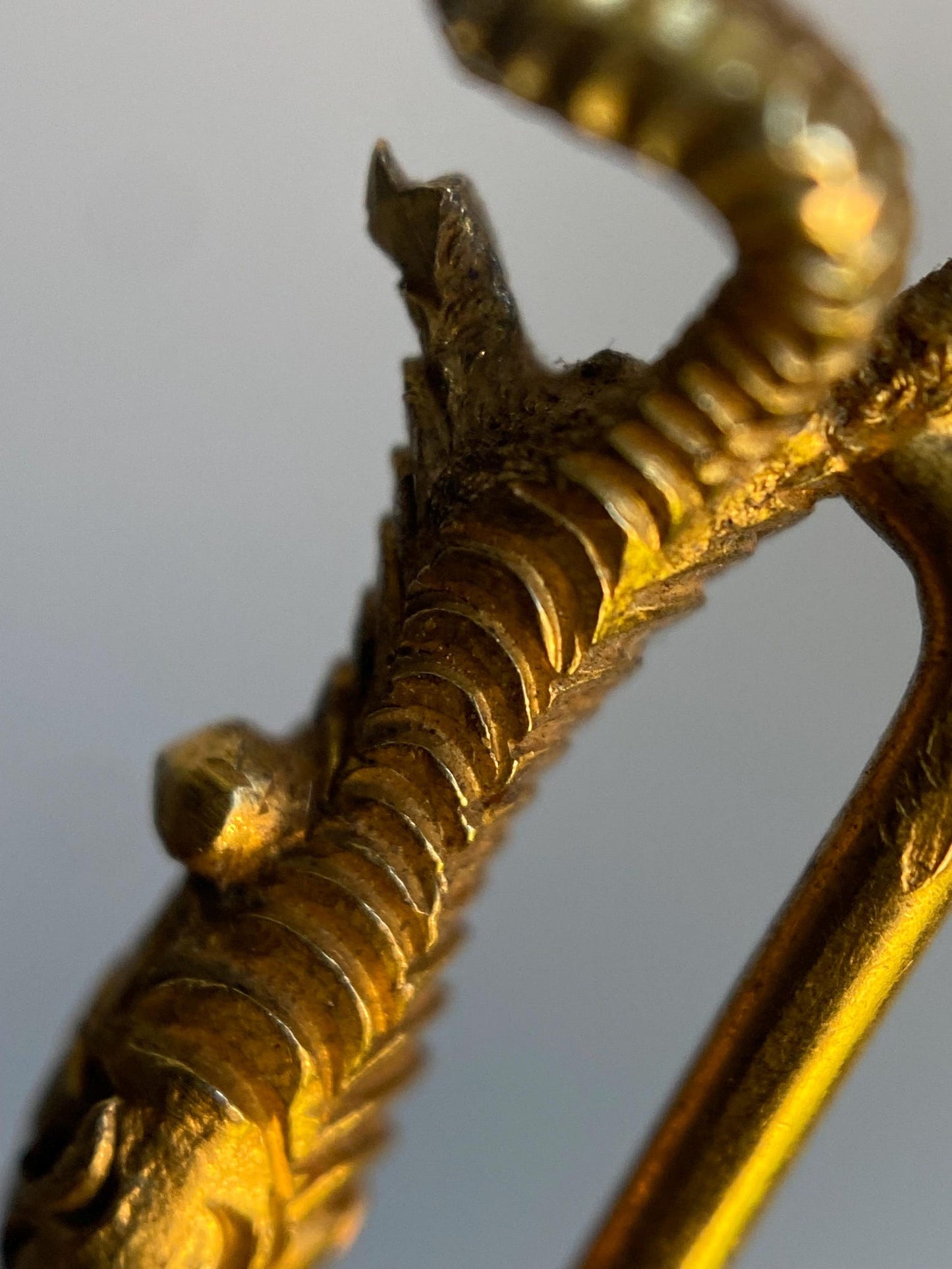 Antique Victorian French Heavy & Fine Solid High Karat Eagle's Talon Stick Pin 18k Gold with Hallmarks c. 1900, Bird, Animal, Brooch, Charm