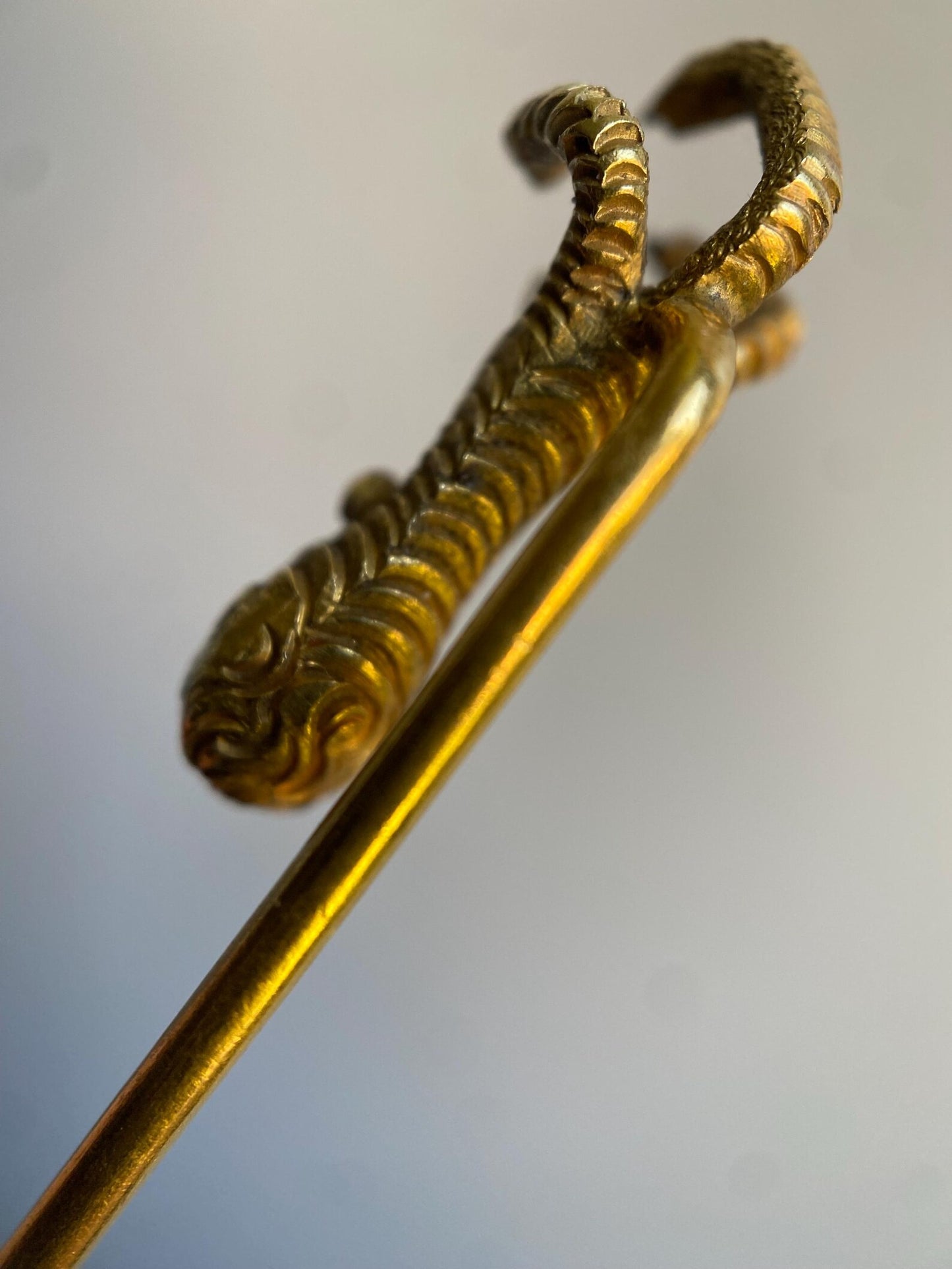 Antique Victorian French Heavy & Fine Solid High Karat Eagle's Talon Stick Pin 18k Gold with Hallmarks c. 1900, Bird, Animal, Brooch, Charm