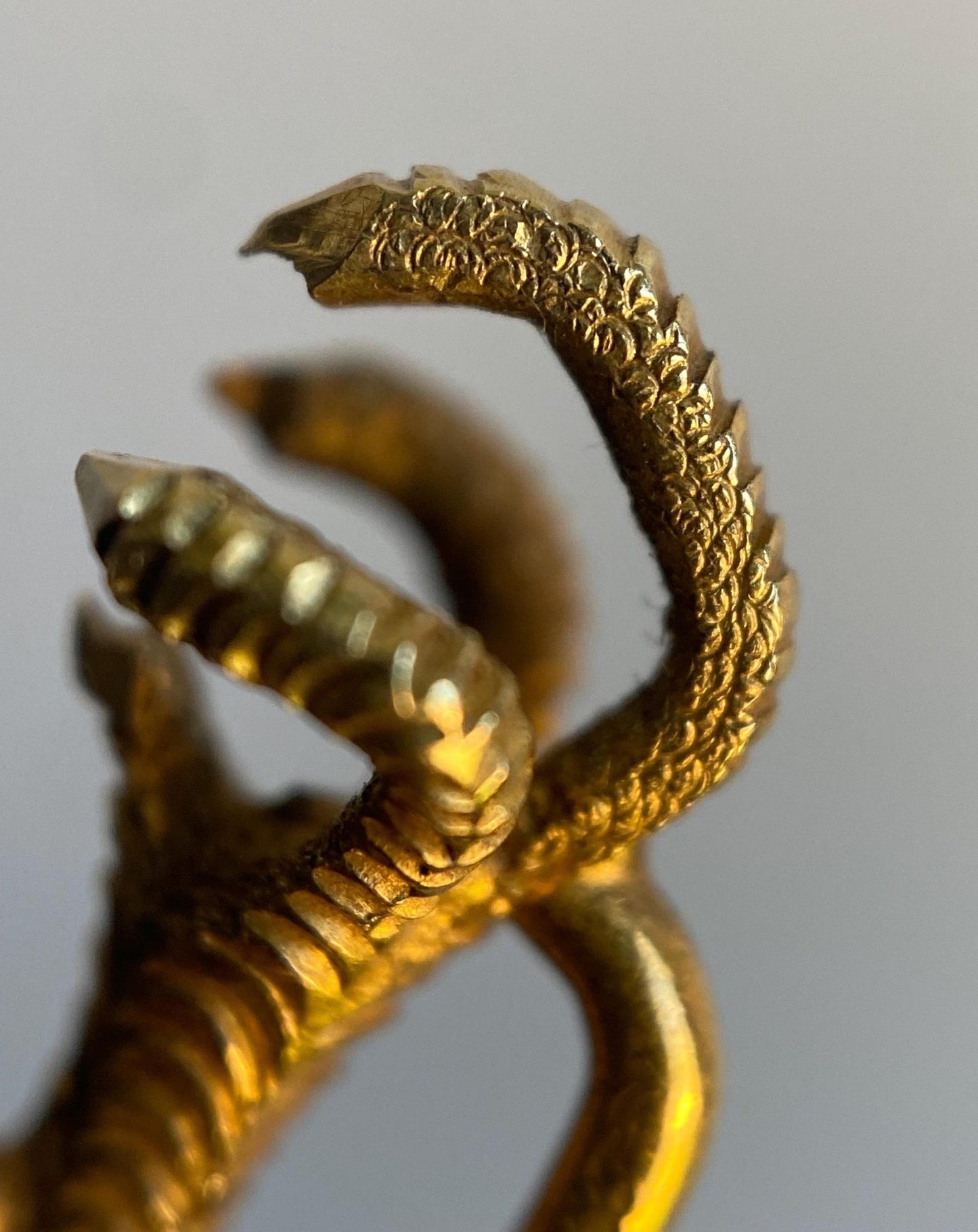 Antique Victorian French Heavy & Fine Solid High Karat Eagle's Talon Stick Pin 18k Gold with Hallmarks c. 1900, Bird, Animal, Brooch, Charm