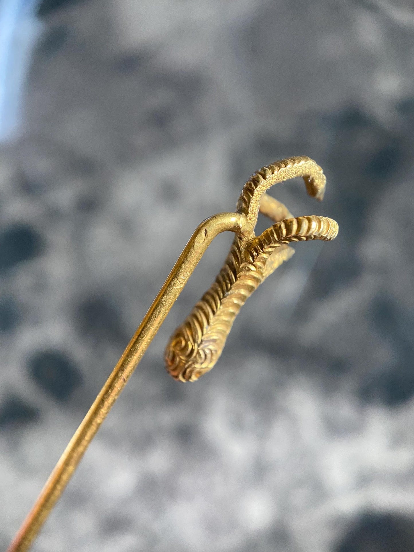 Antique Victorian French Heavy & Fine Solid High Karat Eagle's Talon Stick Pin 18k Gold with Hallmarks c. 1900, Bird, Animal, Brooch, Charm