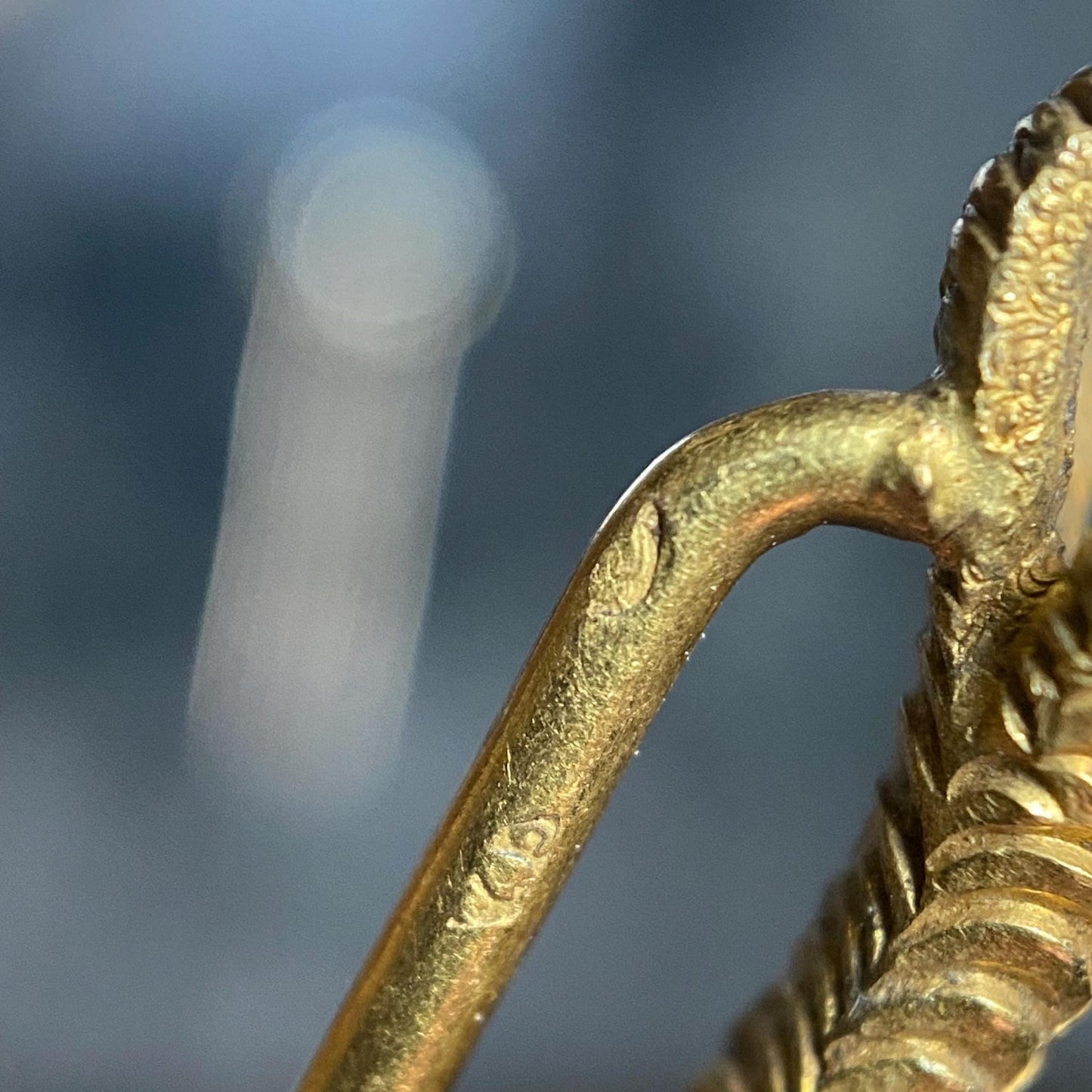Antique Victorian French Heavy & Fine Solid High Karat Eagle's Talon Stick Pin 18k Gold with Hallmarks c. 1900, Bird, Animal, Brooch, Charm