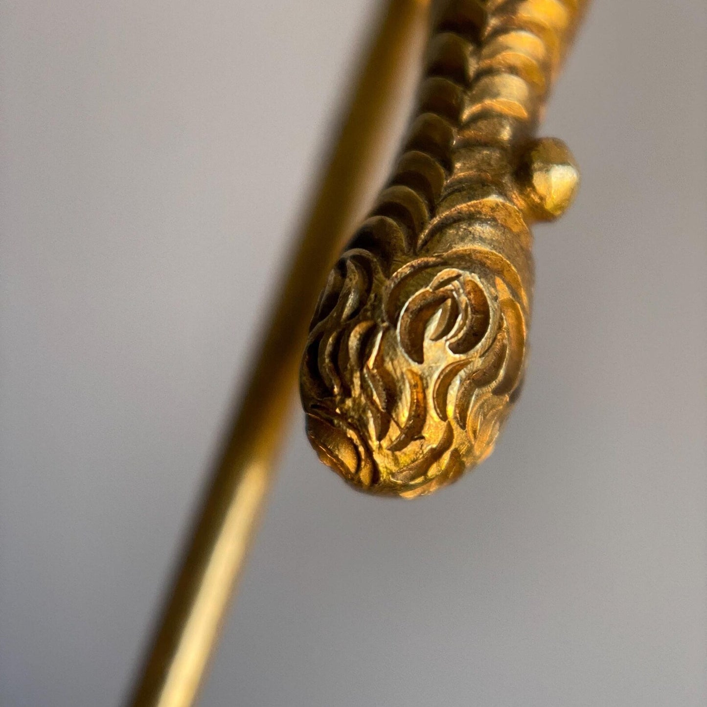 Antique Victorian French Heavy & Fine Solid High Karat Eagle's Talon Stick Pin 18k Gold with Hallmarks c. 1900, Bird, Animal, Brooch, Charm