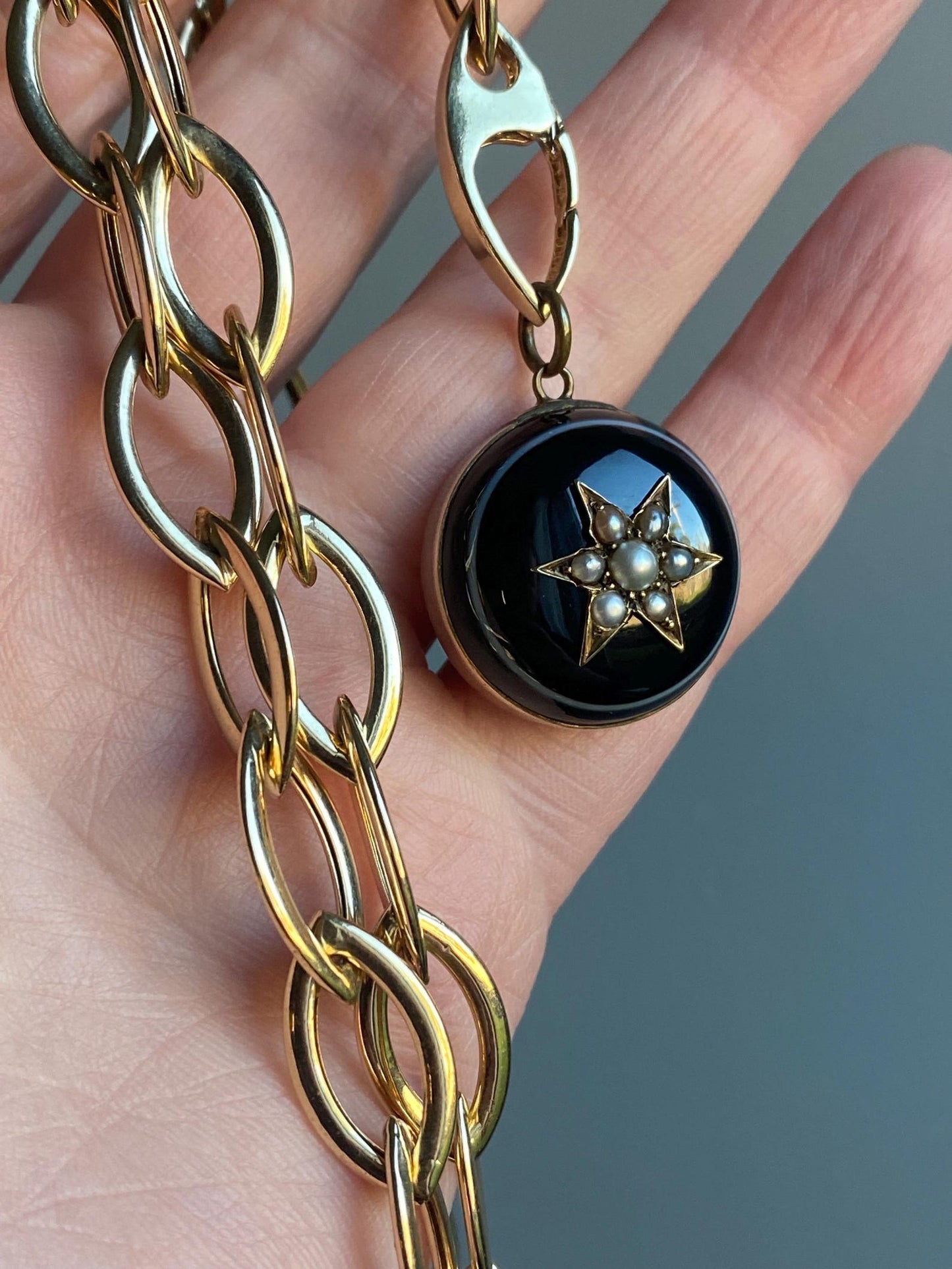 Vintage Long Lozenge Shaped Links Sautoir Chain w/ Hidden Lobster Clasp in 14k Gold, Semi Solid, Versatile, Layering, Long Guard, Layer