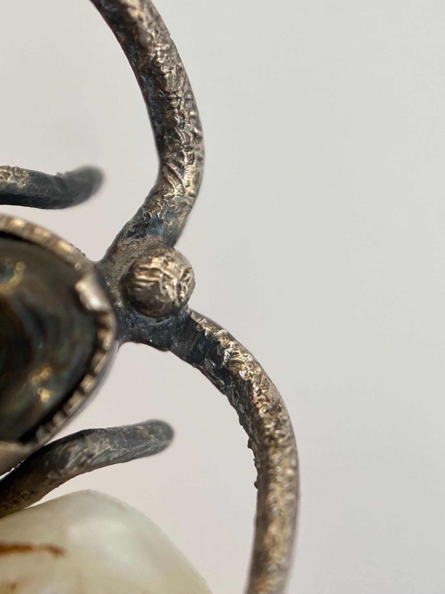 Antique Arts & Crafts Naturalistic Shell and Abalone Butterfly Pin in Silver, Rustic, Folk, Edwardian, Victorian, Art Deco, Pin, Insect, Bug