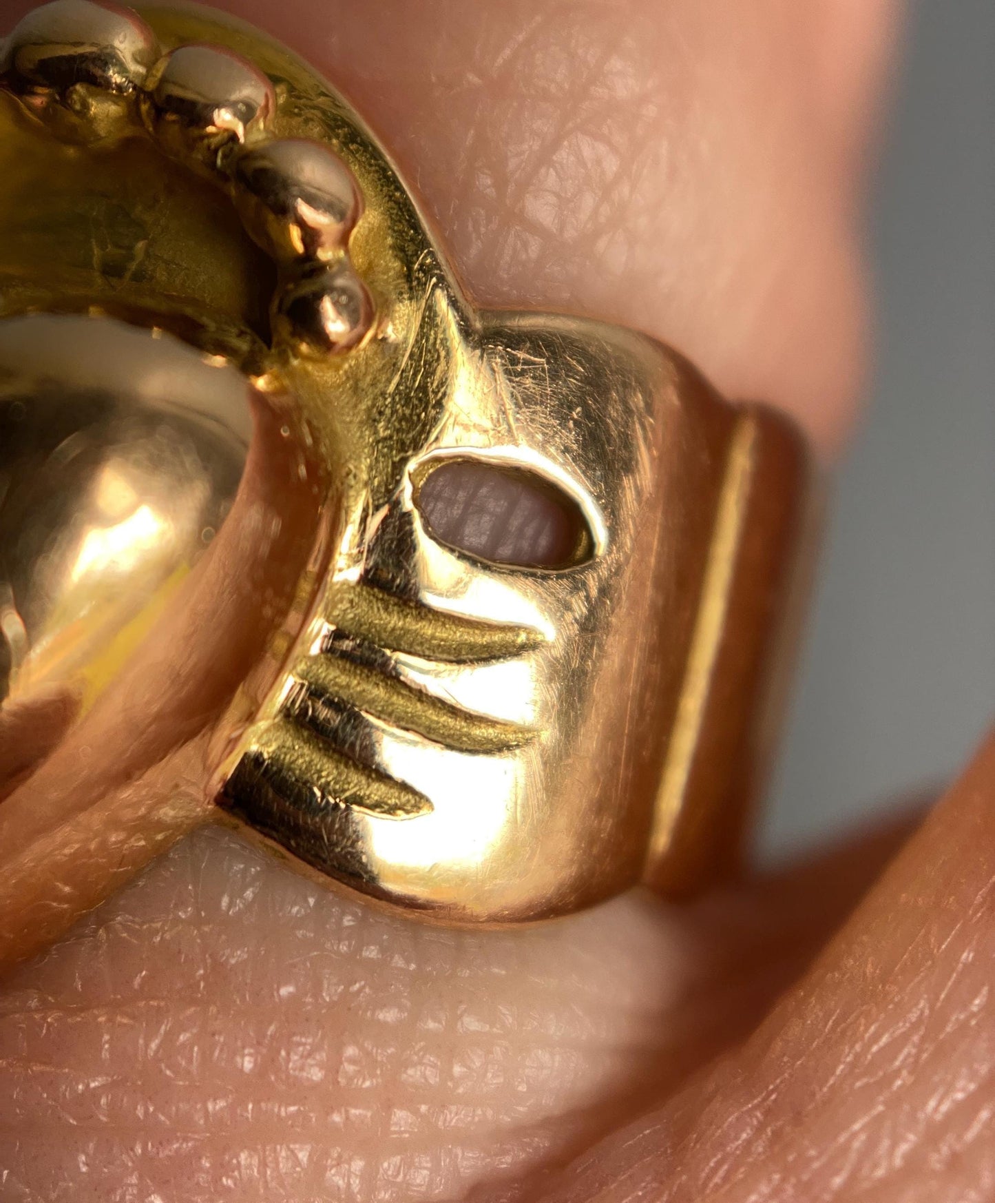 Antique 19th Century French Provincial Wide High Karat Crowned Heart & Hands Fede Ring 18k Gold, Engagement, Bague de Foi, Regional, Wedding, Claddagh, Love Token