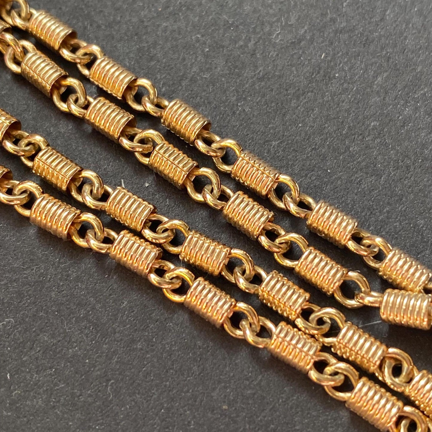 Vintage Industrialist Hardware Wire Wrapped Figure Eight Spiral Coil Fancy Link Chain in 18k Gold, Necklace, Minimalist, Knot, Lobster Clasp