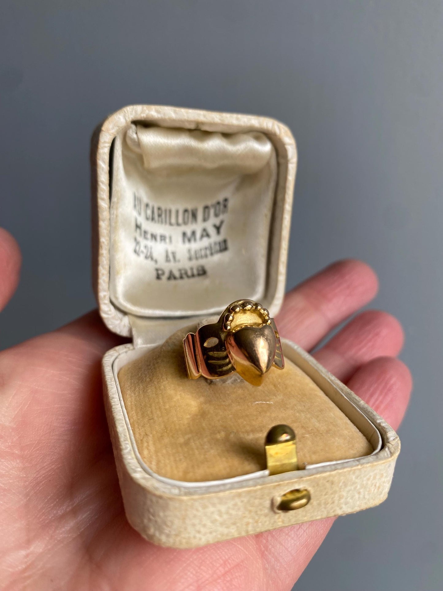 Antique 19th Century French Provincial Wide High Karat Crowned Heart & Hands Fede Ring 18k Gold, Engagement, Bague de Foi, Regional, Wedding, Claddagh, Love Token