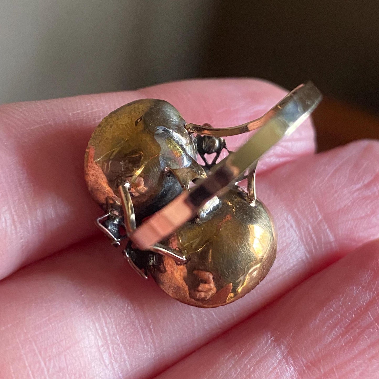 Antique 18th Century Queen Anne Midnight Blue Sapphire Paste Ring Conversion in Gold c. 1750, Earring, Sawtooth, Rare, Cobalt, Royal