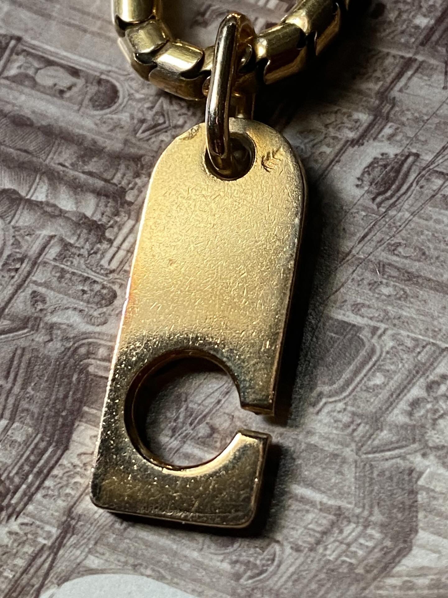 Vintage French Quirky & Huge Zipper Pendant in Solid 18k Gold with Hallmarks, Charm, One of a Kind, Eagle Head, 1970's, 1980's