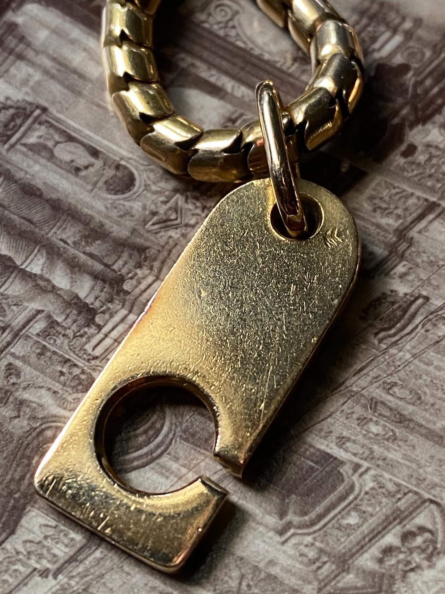 Vintage French Quirky & Huge Zipper Pendant in Solid 18k Gold with Hallmarks, Charm, One of a Kind, Eagle Head, 1970's, 1980's