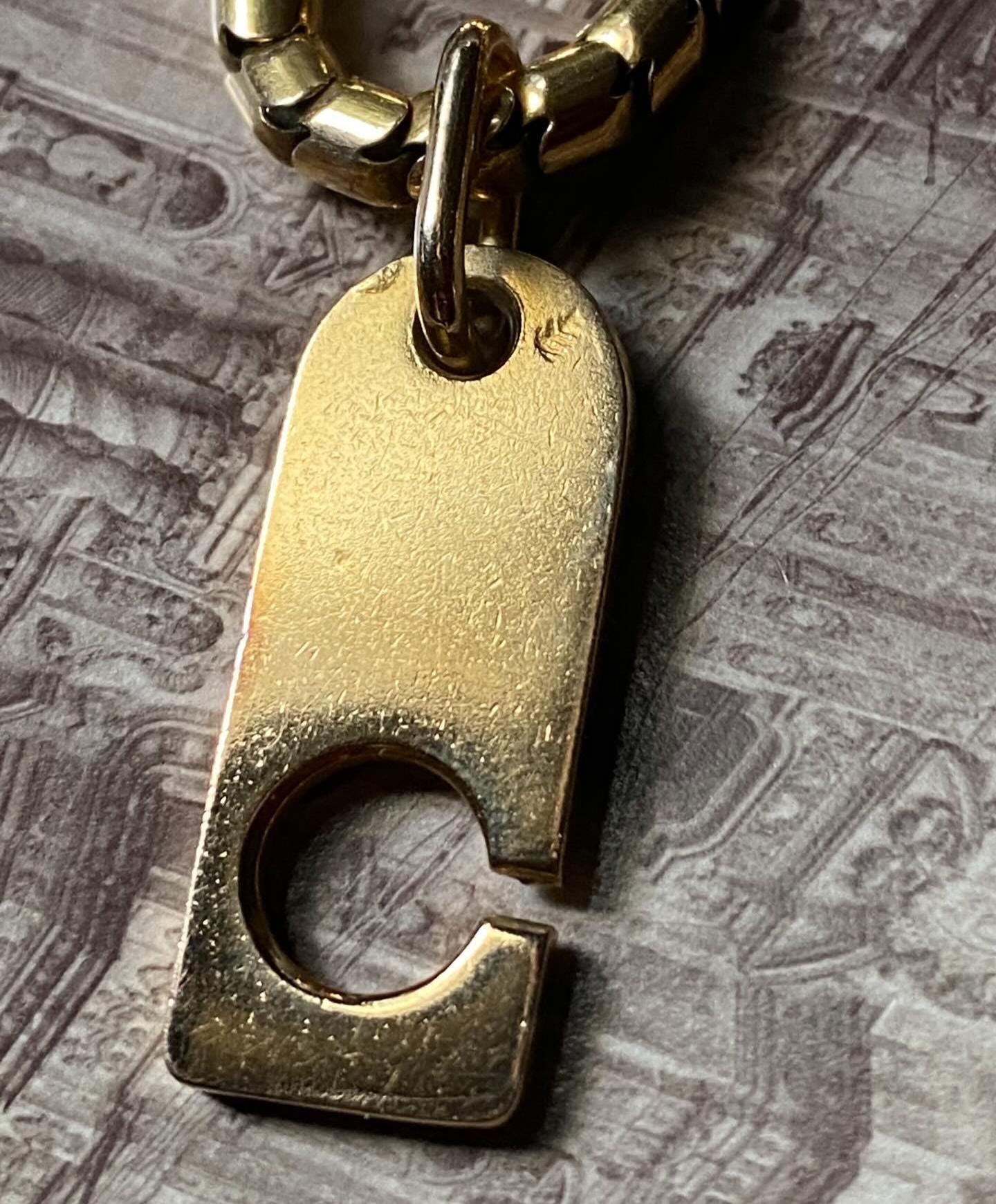 Vintage French Quirky & Huge Zipper Pendant in Solid 18k Gold with Hallmarks, Charm, One of a Kind, Eagle Head, 1970's, 1980's