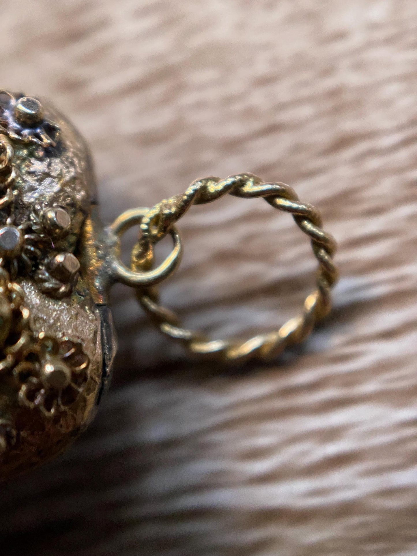 Antique Georgian Double Sided Textured Turquoise & Garnet Cannetille Heart Locket Charm in High Karat Gold, 14k, 1800's, Filigree, Pendant