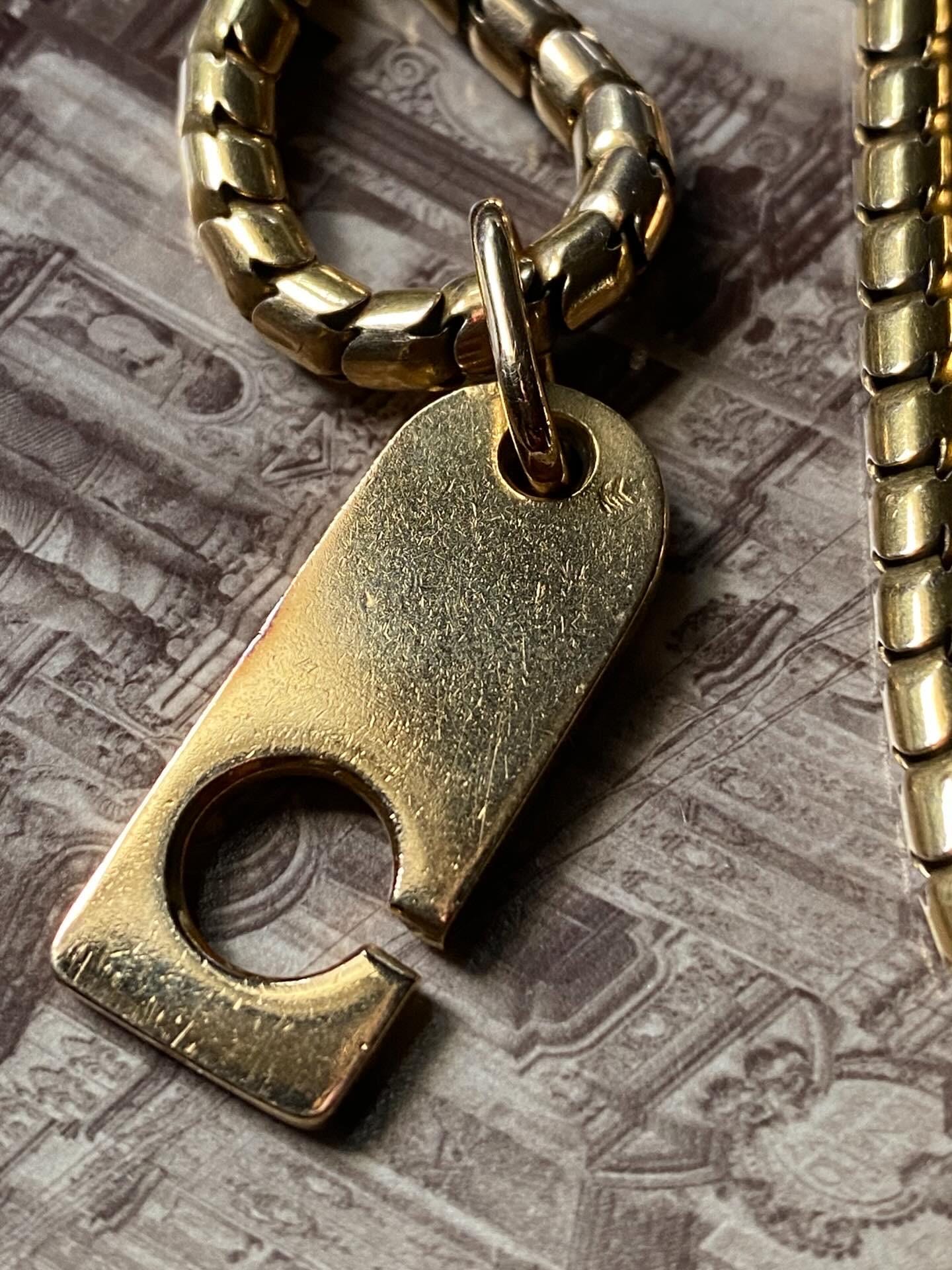 Vintage French Quirky & Huge Zipper Pendant in Solid 18k Gold with Hallmarks, Charm, One of a Kind, Eagle Head, 1970's, 1980's