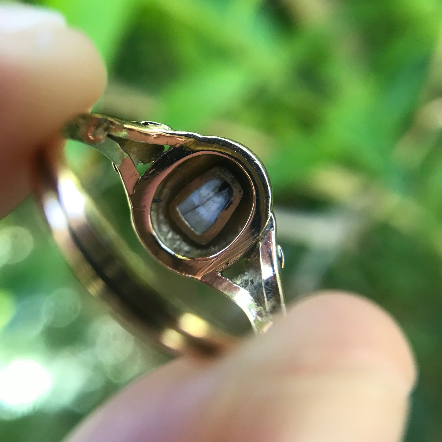 Antique Victorian Ridged Dome Milk Tooth Ring in 18k Gold, Milk Teeth, Baby Teeth, Sentimental, Love Token